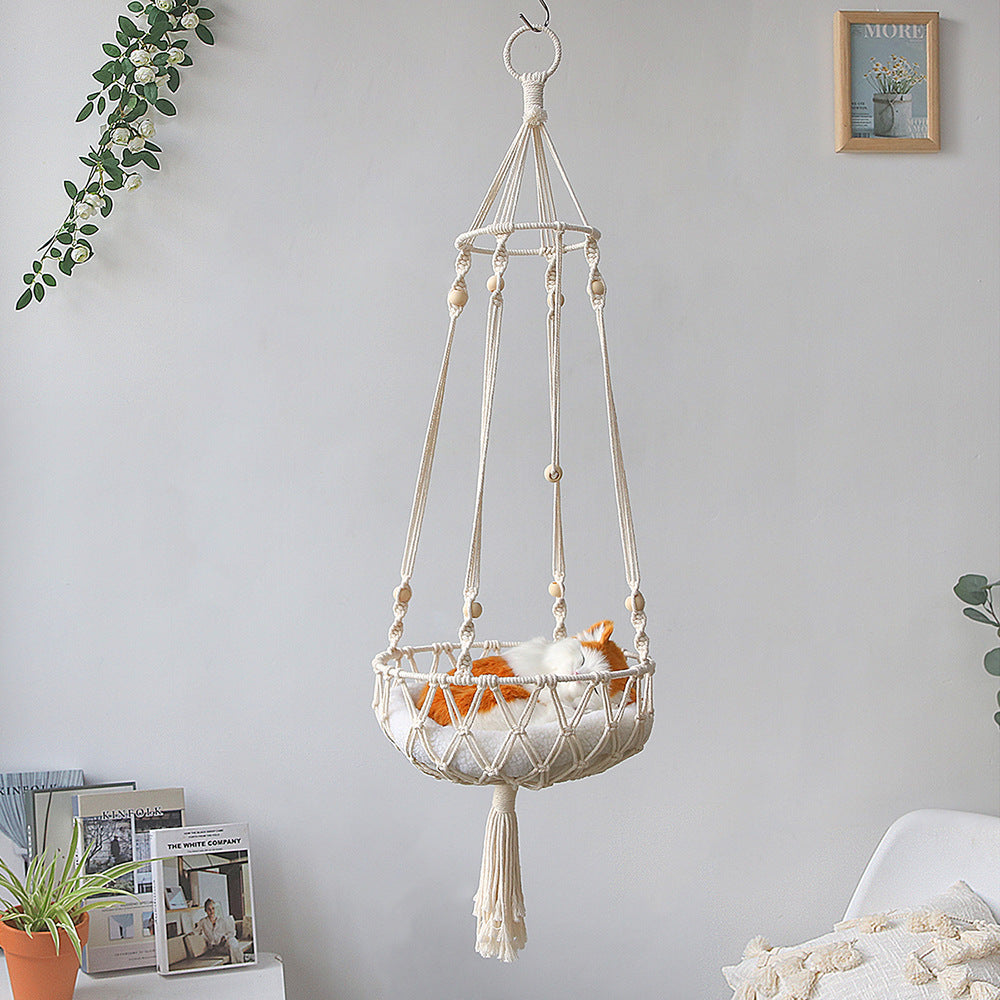 Grand Hamac Macramé pour Chat