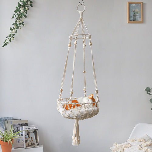 Grand Hamac Macramé pour Chat