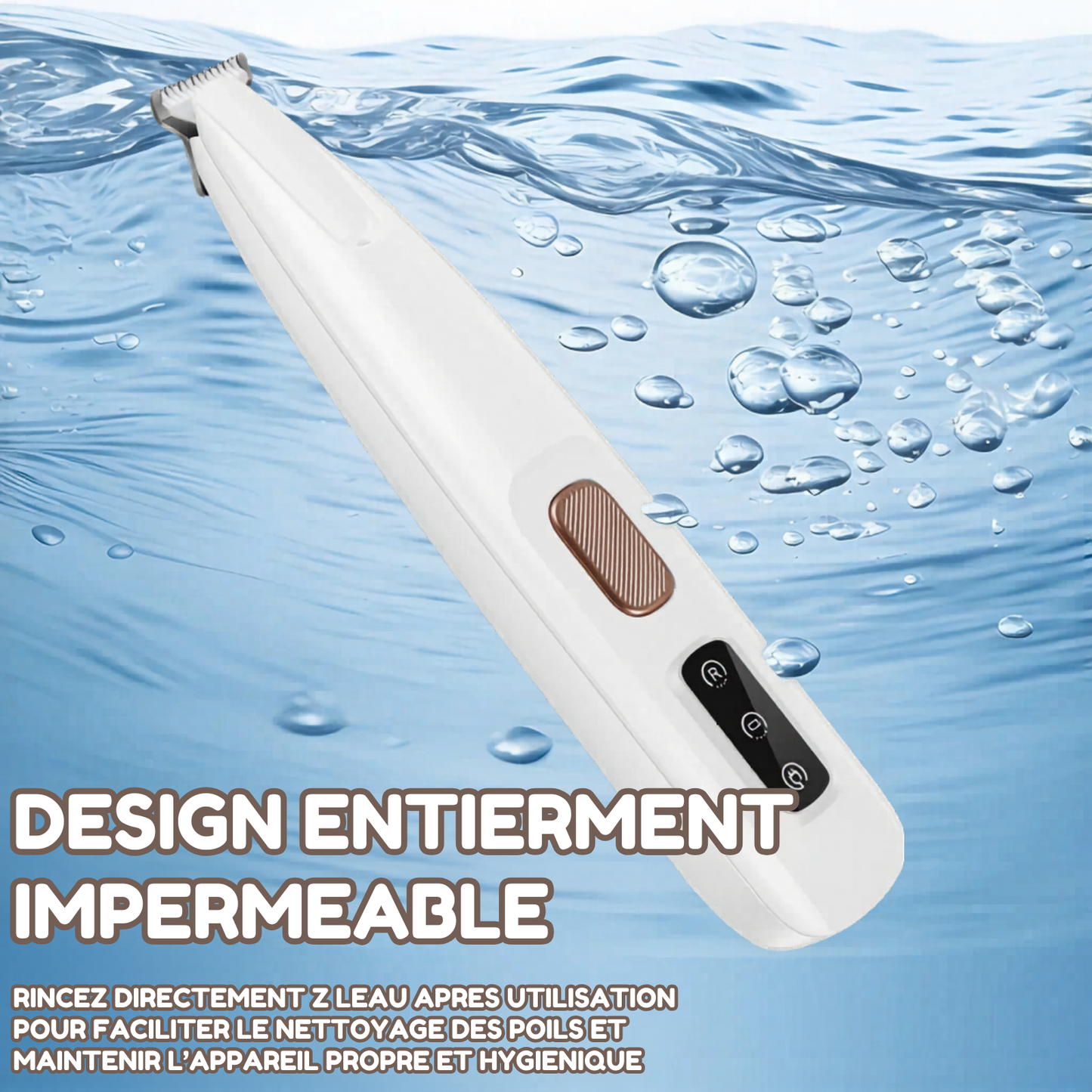Tondeuse pour pattes de chien avec lumière LED, entièrement étanche, tondeuse à poils pour animaux de compagnie avec écran LED, tondeuse pour toilettage des chiens, lame large de 18 mm