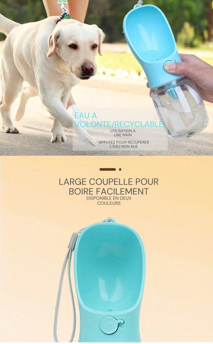 🐾 Bouteille Portable 2-en-1 pour Chien &amp; Chat — Eau + Nourriture