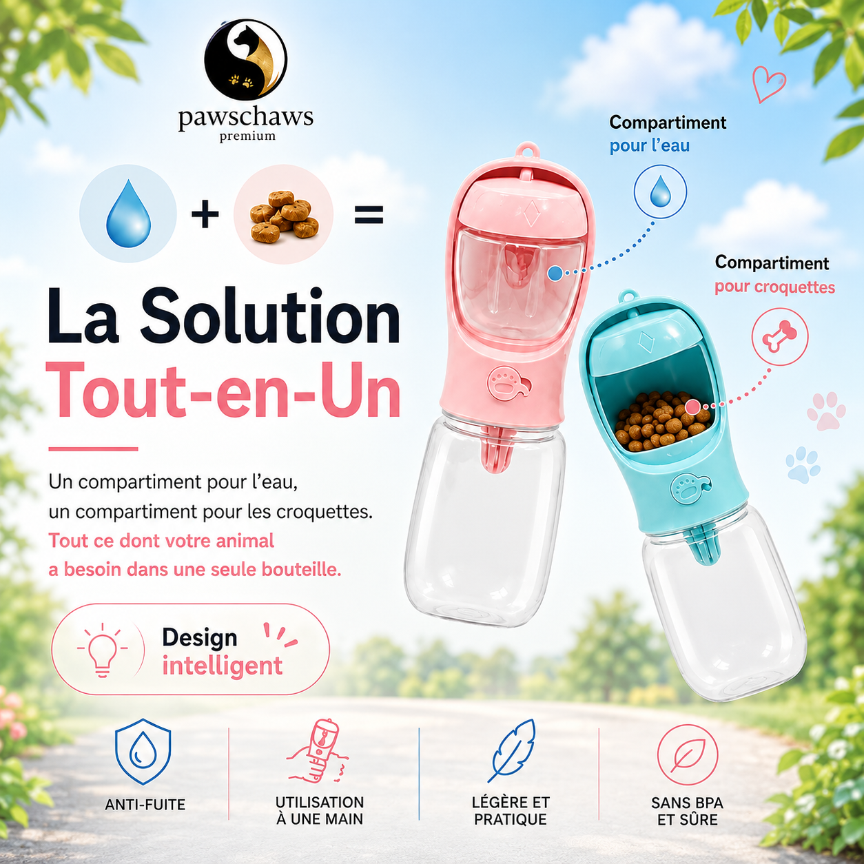 Voiture, vacances, randonnée ou parc...

Emportez tout ce dont votre animal a besoin dans un seul accessoire pratique.
