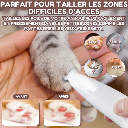Tondeuse pour pattes de chien avec lumière LED, entièrement étanche, tondeuse à poils pour animaux de compagnie avec écran LED, tondeuse pour toilettage des chiens, lame large de 18 mm