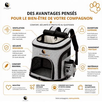 Grandes fenêtres en maille respirante assurant une circulation d'air maximale pour le confort de votre animal.
