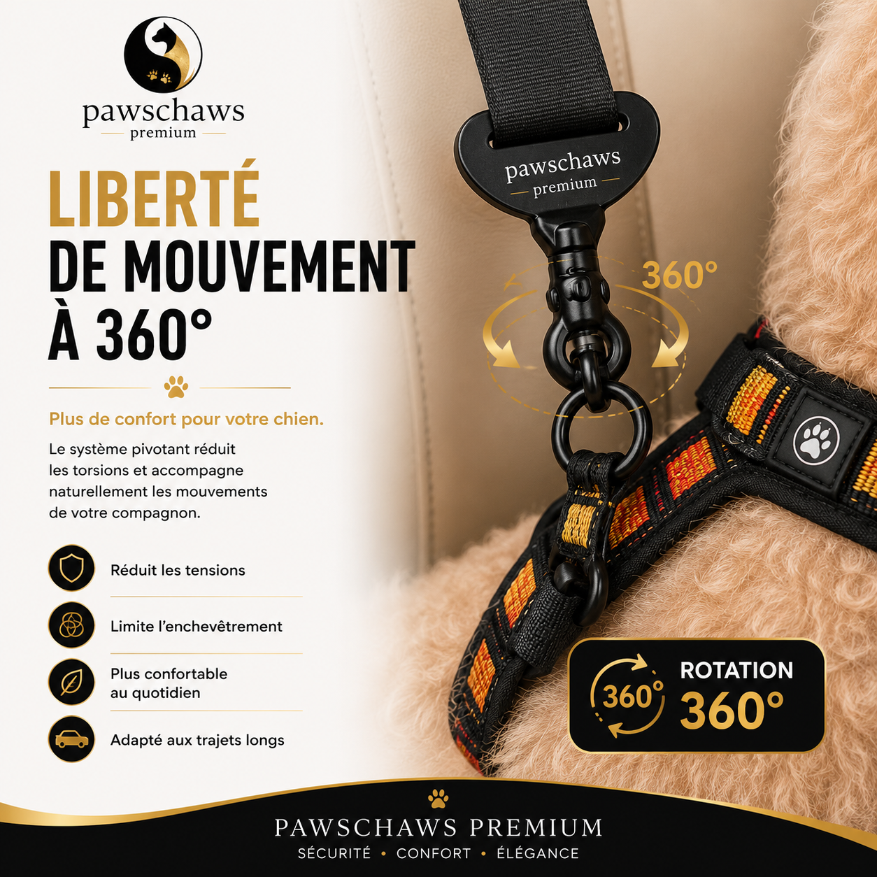 Clip de sécurité pour chien en alliage d'aluminium premium résistant et durable