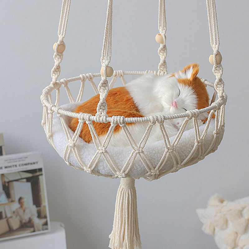 Grand Hamac Macramé pour Chat