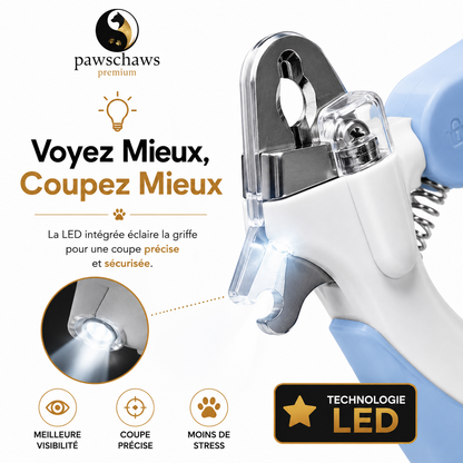 Coupe-griffes avec lumière LED Pawschaws Premium pour une coupe précise et sécurisée des griffes