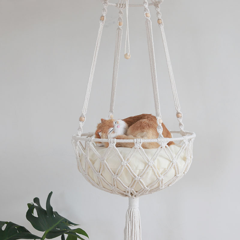 Grand Hamac Macramé pour Chat