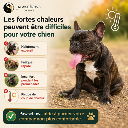Gilet rafraîchissant pour chien offrant une protection contre la chaleur, un tissu respirant et un confort optimal.