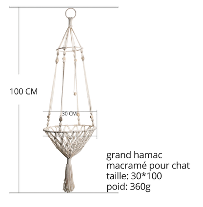 Grand Hamac Macramé pour Chat